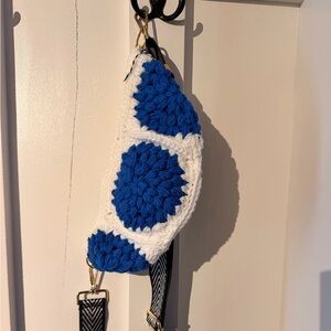 Handcrafted Blue and White Crochet Bag